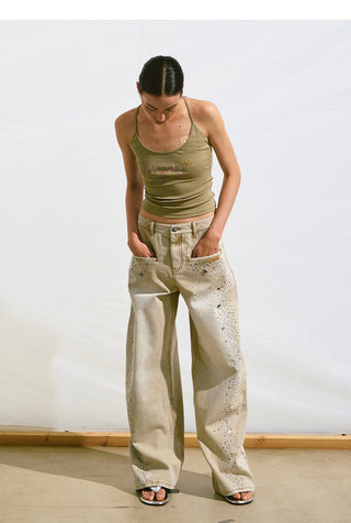 [NAWS] rhinestone straight pants