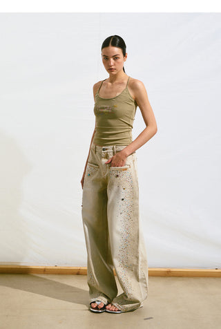 [NAWS] rhinestone straight pants