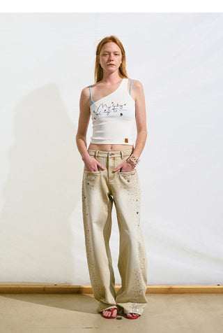 [NAWS] rhinestone straight pants