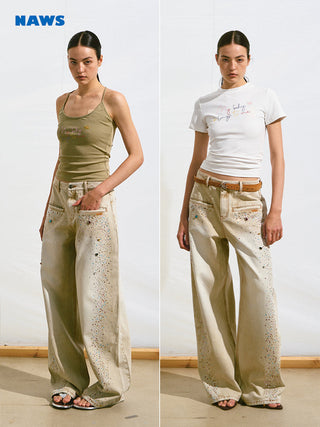 [NAWS] rhinestone straight pants