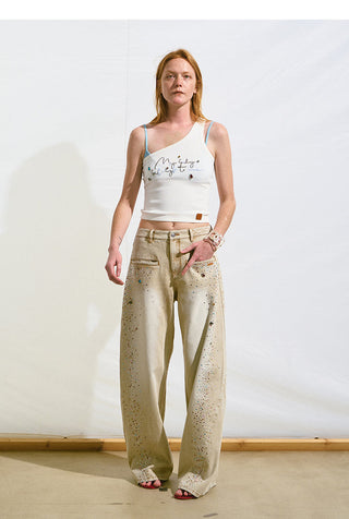 [NAWS] rhinestone straight pants