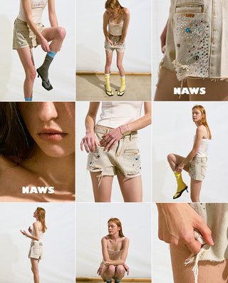 [NAWS] rhinestone denim shorts