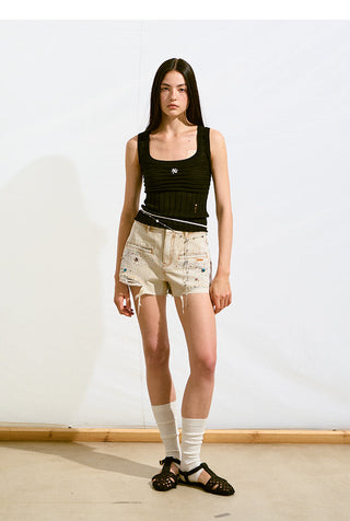 [NAWS] rhinestone denim shorts