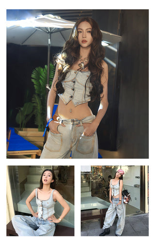 [NAWS] washed denim vest