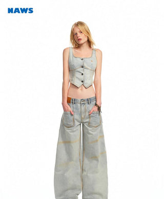 [NAWS] washed denim vest