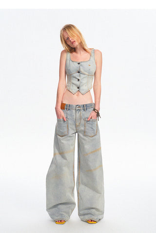 [NAWS] washed denim vest