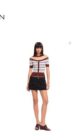 [NAWS] striped knit tee