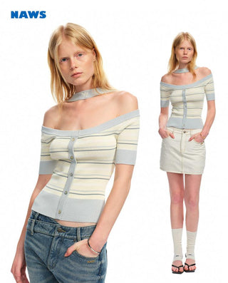 [NAWS] striped knit tee