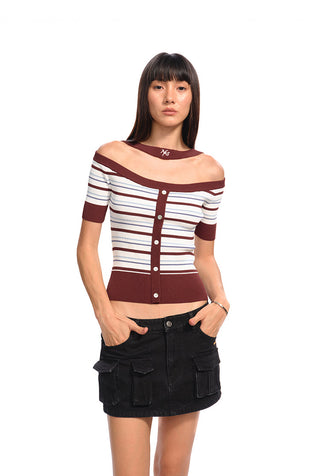 [NAWS] striped knit tee