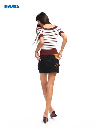 [NAWS] striped knit tee