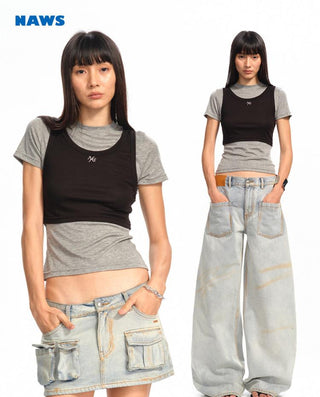 [NAWS] contrast stitch tee