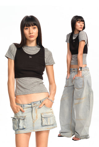 [NAWS] contrast stitch tee