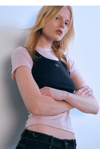 [NAWS] contrast stitch tee