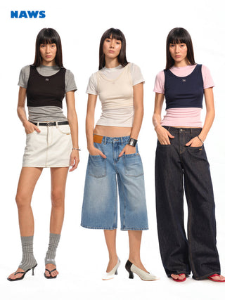 [NAWS] contrast stitch tee