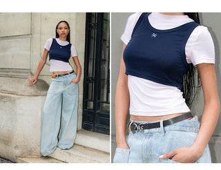 [NAWS] contrast stitch tee