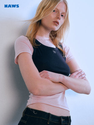 [NAWS] contrast stitch tee