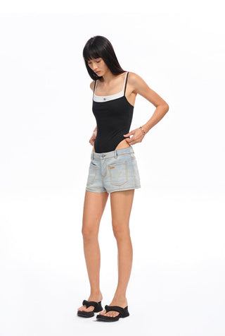 [NAWS] washed denim shorts