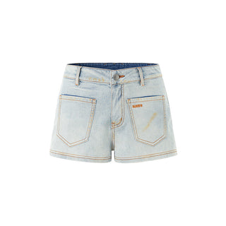 [NAWS] washed denim shorts