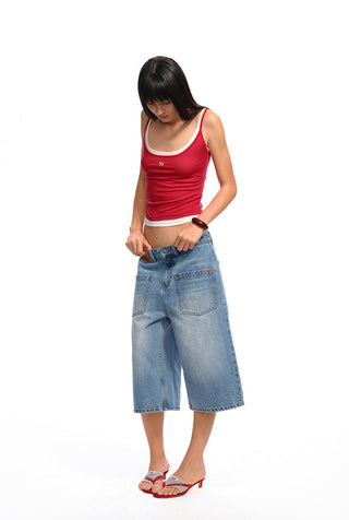 [NAWS] washed denim shorts