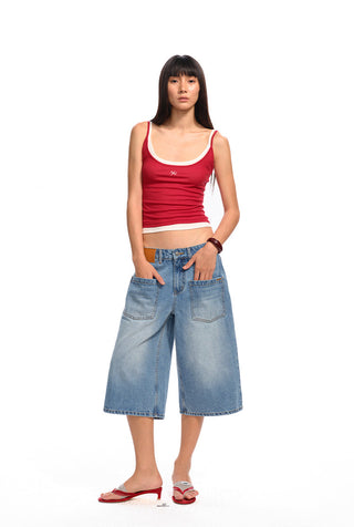 [NAWS] washed denim shorts