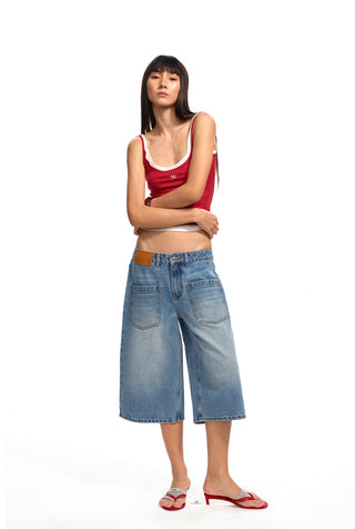 [NAWS] washed denim shorts