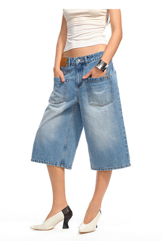 [NAWS] washed denim shorts