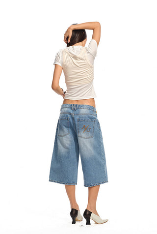 [NAWS] washed denim shorts