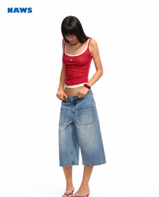 [NAWS] washed denim shorts