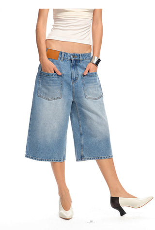 [NAWS] washed denim shorts