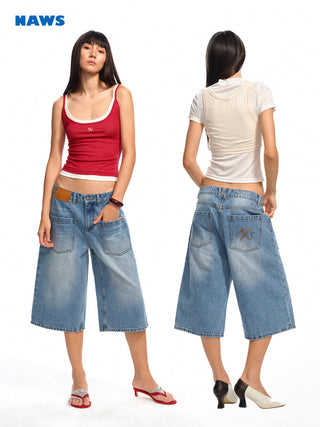 [NAWS] washed denim shorts