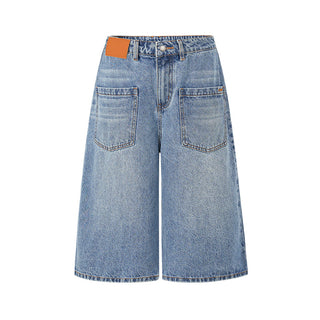 [NAWS] washed denim shorts