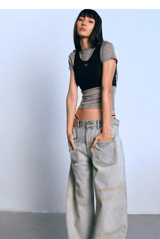 [NAWS] washed wide pants