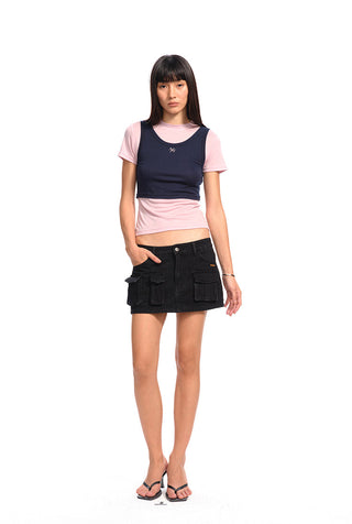 [NAWS] asymmetric denim skirt