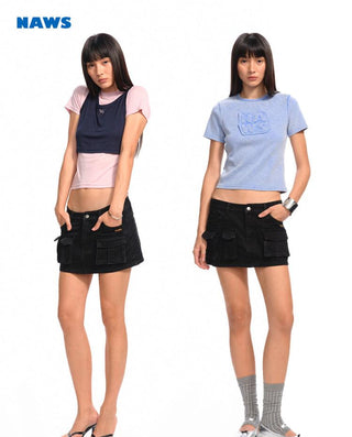 [NAWS] asymmetric denim skirt