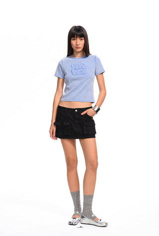 [NAWS] asymmetric denim skirt