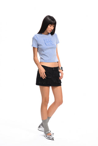 [NAWS] asymmetric denim skirt