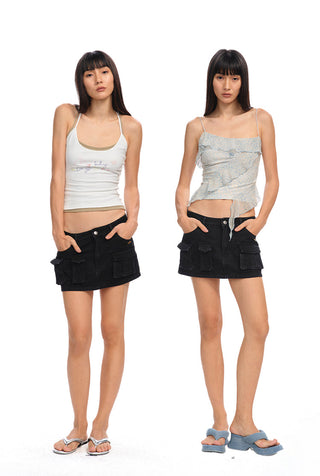 [NAWS] asymmetric denim skirt