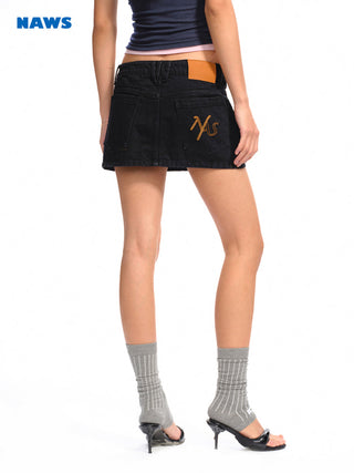 [NAWS] asymmetric denim skirt