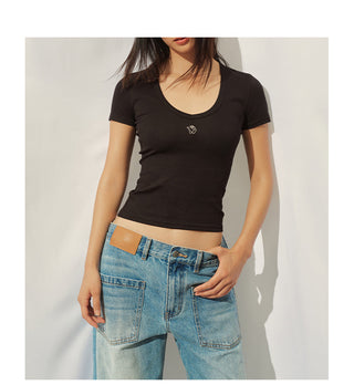 [NAWS] V-neck slim tee