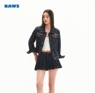 [NAWS] pleated denim skirt