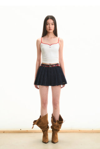 [NAWS] pleated denim skirt