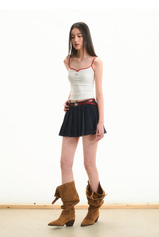 [NAWS] pleated denim skirt