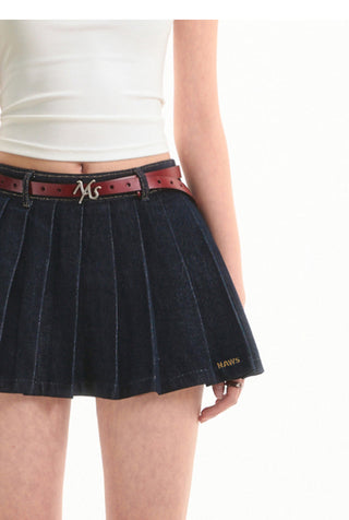 [NAWS] pleated denim skirt