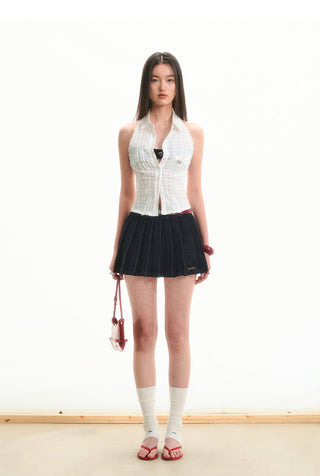 [NAWS] pleated denim skirt