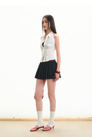 [NAWS] pleated denim skirt