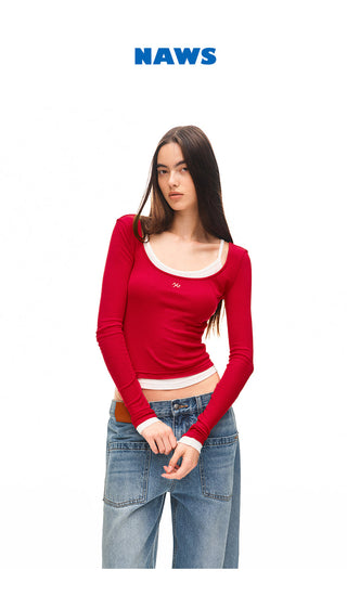 [NAWS] contrast bandage dress