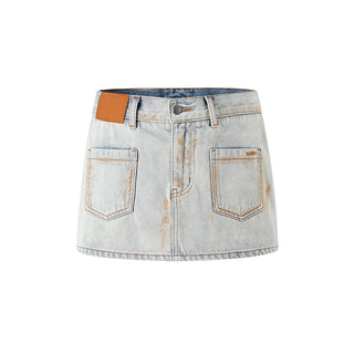[NAWS] folded denim skirt