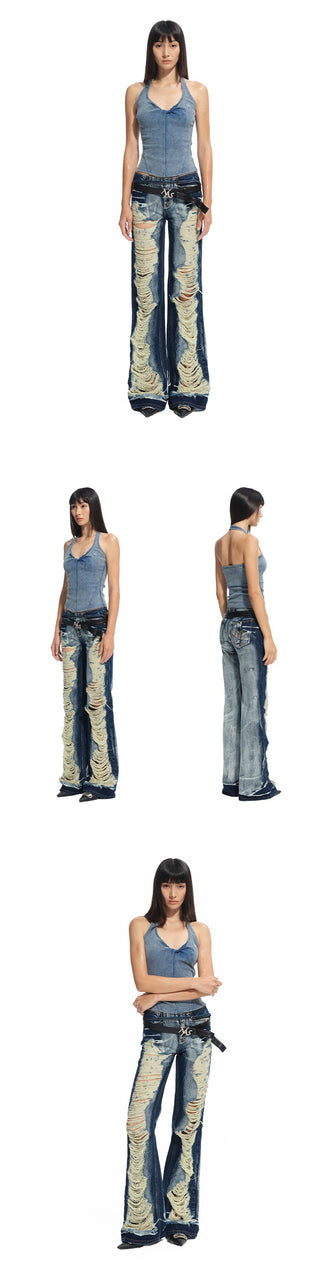 [NAWS] denim U-neck vest