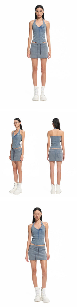 [NAWS] denim U-neck vest