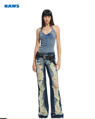 [NAWS] denim U-neck vest